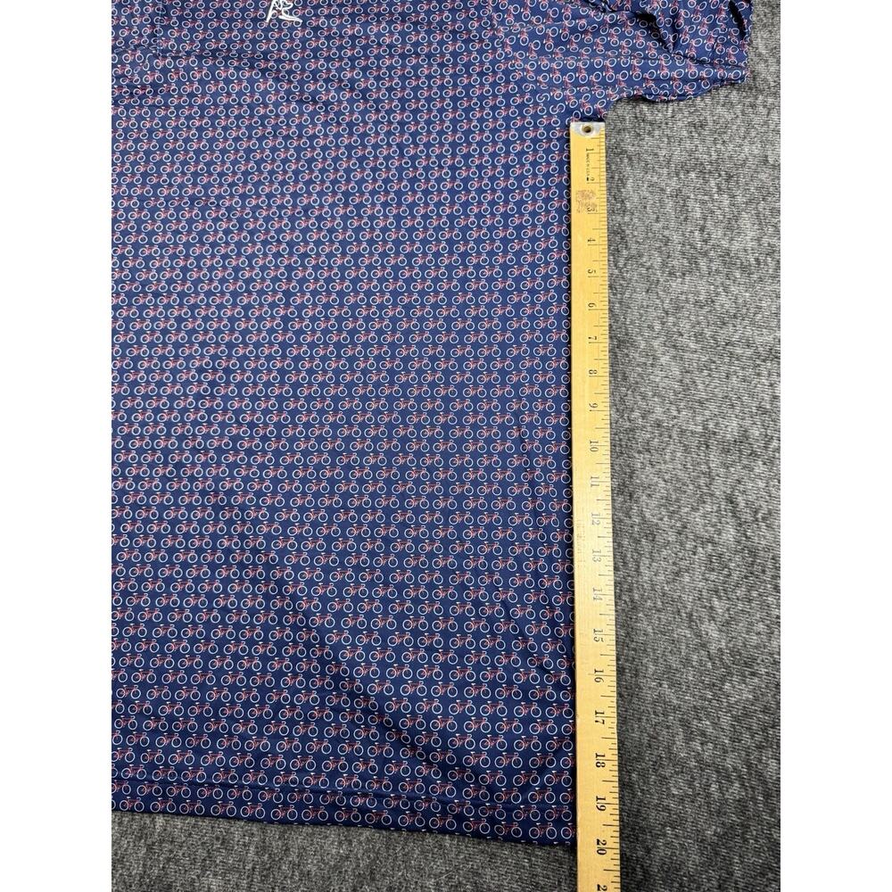 Mens Rhoback Blue Bicycle Print Performance Golf Polo Shirt Size XXXL 3X - Picture 8 of 8